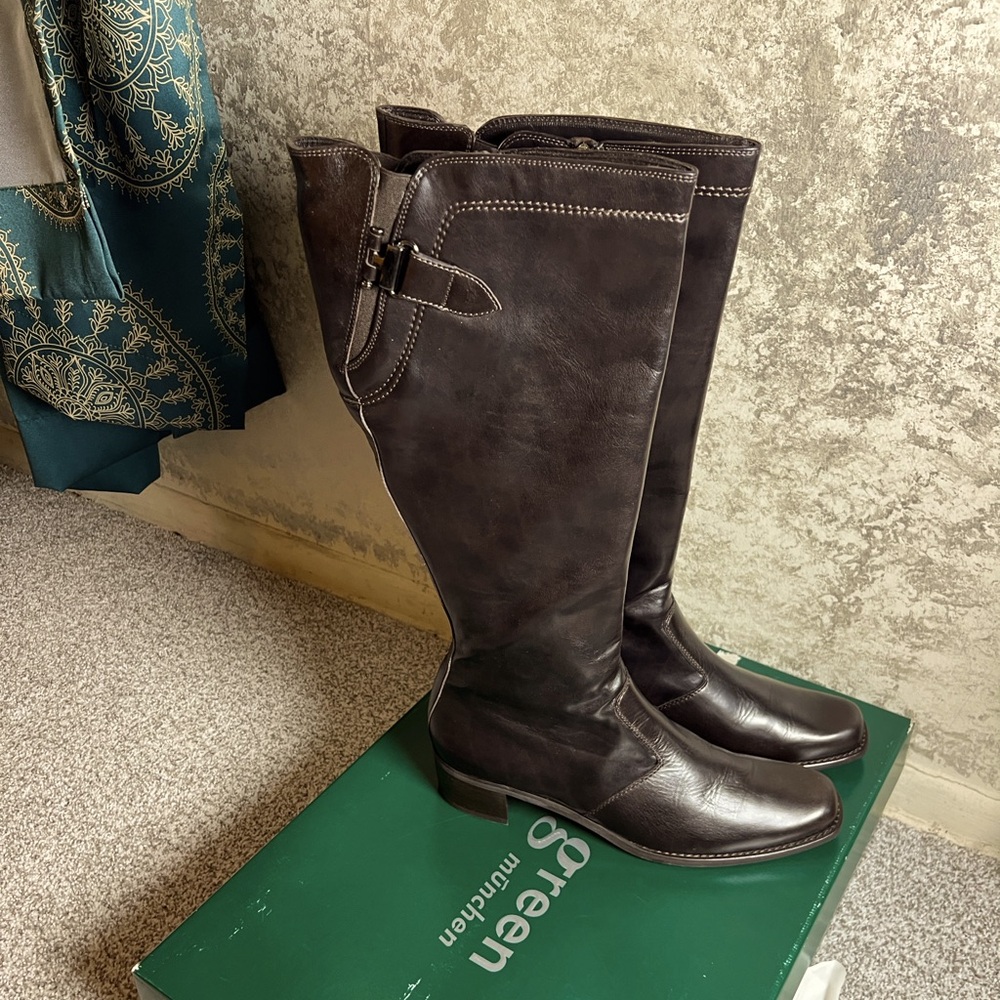 Paul Green munchen forever Moro strnap boots leather brown size 10 almost new